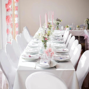 New 10-1PC White Wedding Chair Cover Spandex Stretch Slipcover Restaurant Banquet Hotel Dining Party Universal Chair Cover Decor NEWFURNITURELOOKS