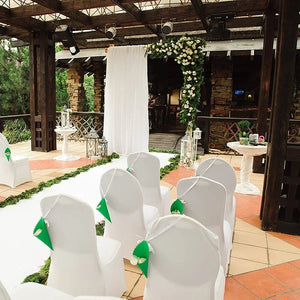 New 10-1PC White Wedding Chair Cover Spandex Stretch Slipcover Restaurant Banquet Hotel Dining Party Universal Chair Cover Decor NEWFURNITURELOOKS