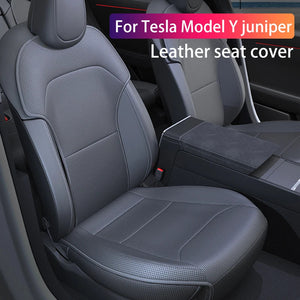 For Tesla Model Y juniper 2025 Leather seat cover seat cushion Breathable comfortable A non stuffy no sweat Car seat cushion NEWFURNITURELOOKS