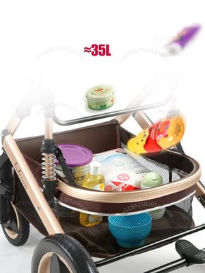 3-in-1high landscape baby stroller that can be seated or reclined,one click folding and folding,two-way shock-absorbing handcart NEWFURNITURELOOKS