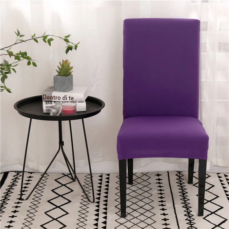 Solid Colors Chair Cover Adjustable dining rooms cover Chair Case Kitchen Seat Banquet  Elastic Flexible Spandex Chair Covers NEWFURNITURELOOKS