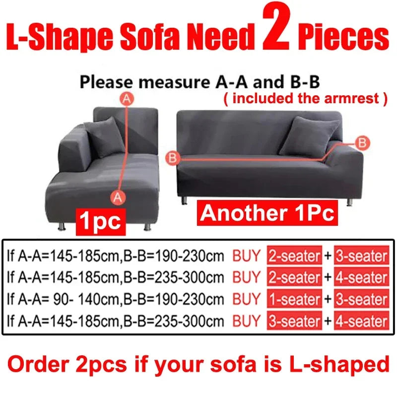 Jacquard Sofa Covers 1/2/3/4 Seats Solid Couch Cover L Shaped Thicken Sofa Cover Protector Bench Covers NEWFURNITURELOOKS
