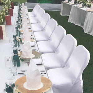 New 10-1PC White Wedding Chair Cover Spandex Stretch Slipcover Restaurant Banquet Hotel Dining Party Universal Chair Cover Decor NEWFURNITURELOOKS