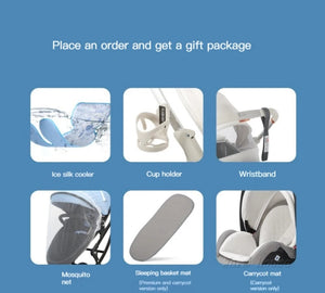 New Luxury Baby Stroller 3 In 1,Baby Carriage with Car Seat,Eggshell Newborn Baby Stroller Leather Baby Carriage High Landscape NEWFURNITURELOOKS