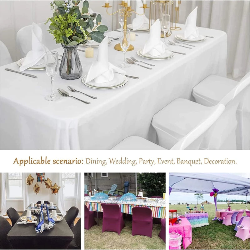 New 10-1PC White Wedding Chair Cover Spandex Stretch Slipcover Restaurant Banquet Hotel Dining Party Universal Chair Cover Decor NEWFURNITURELOOKS