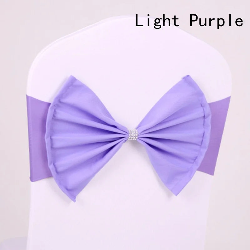 50/30/10pc/Lot Bow Chair Sashes Band For Wedding Party Birthday Banquet Spandex Stretch Blend Chair Bow Tie Band Belt Ties Cover NEWFURNITURELOOKS