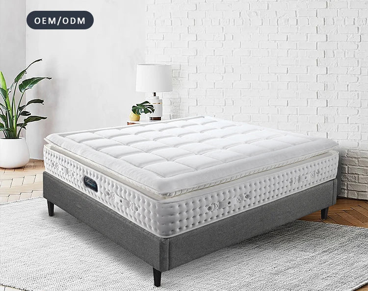 Luxury Hybrid Soft High Density Foam  Pocket Spring Queen Size Bed Mattress in a Box NEWFURNITURELOOKS