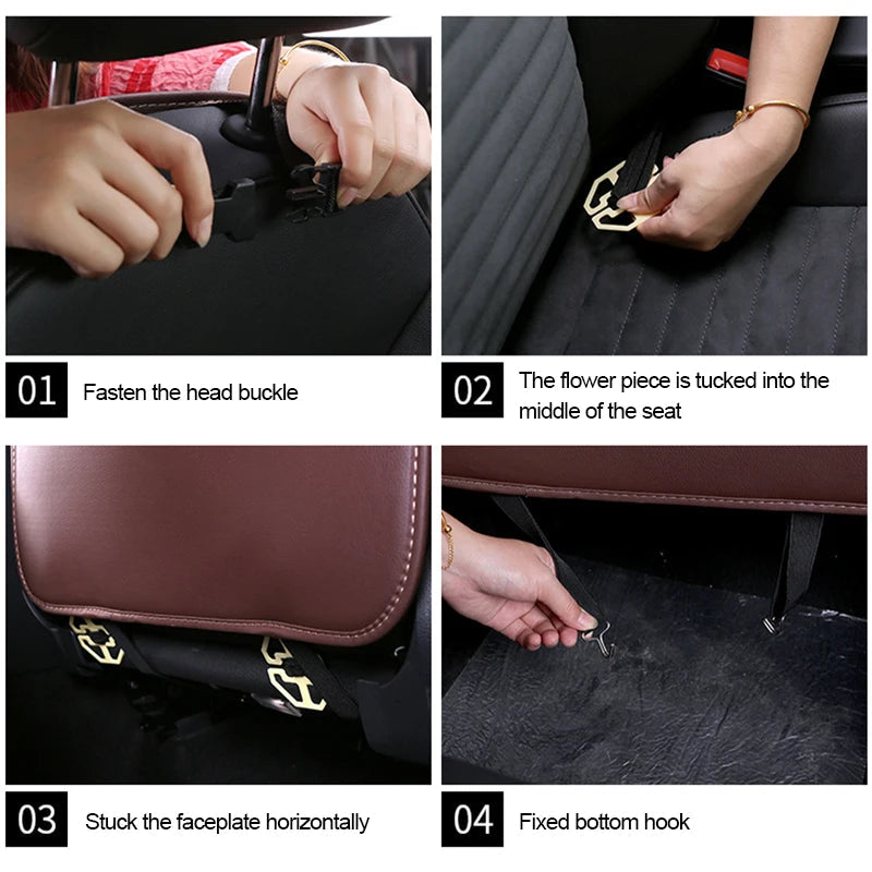 SEAMETAL Anti Kick Pad for Children Leather Universal Car Interior Seat Back Protector Cover with Storage Pocket Auto Organizer NEWFURNITURELOOKS