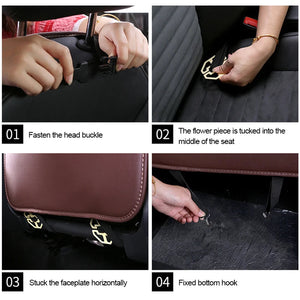 SEAMETAL Anti Kick Pad for Children Leather Universal Car Interior Seat Back Protector Cover with Storage Pocket Auto Organizer NEWFURNITURELOOKS