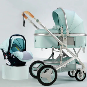 3-in-1high landscape baby stroller that can be seated or reclined,one click folding and folding,two-way shock-absorbing handcart NEWFURNITURELOOKS