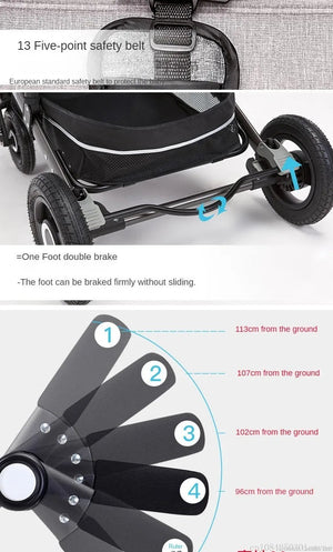 Baby stroller 3 in 1 stroller folding two-sided child four seasons kinderwagen baby carriage  high landscape Newborn Travelling NEWFURNITURELOOKS