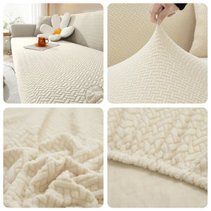Jacquard Elastic Sofa Cover For Living Room Slipcovers Stretch Polar Fleece Armchair Protector L Shaped Sofa 1/2/3/4 Seater Home NEWFURNITURELOOKS