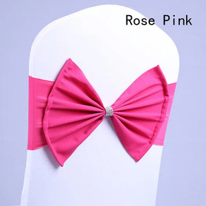 50/30/10pc/Lot Bow Chair Sashes Band For Wedding Party Birthday Banquet Spandex Stretch Blend Chair Bow Tie Band Belt Ties Cover NEWFURNITURELOOKS