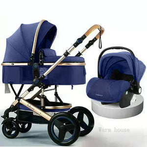 3-in-1high landscape baby stroller that can be seated or reclined,one click folding and folding,two-way shock-absorbing handcart NEWFURNITURELOOKS