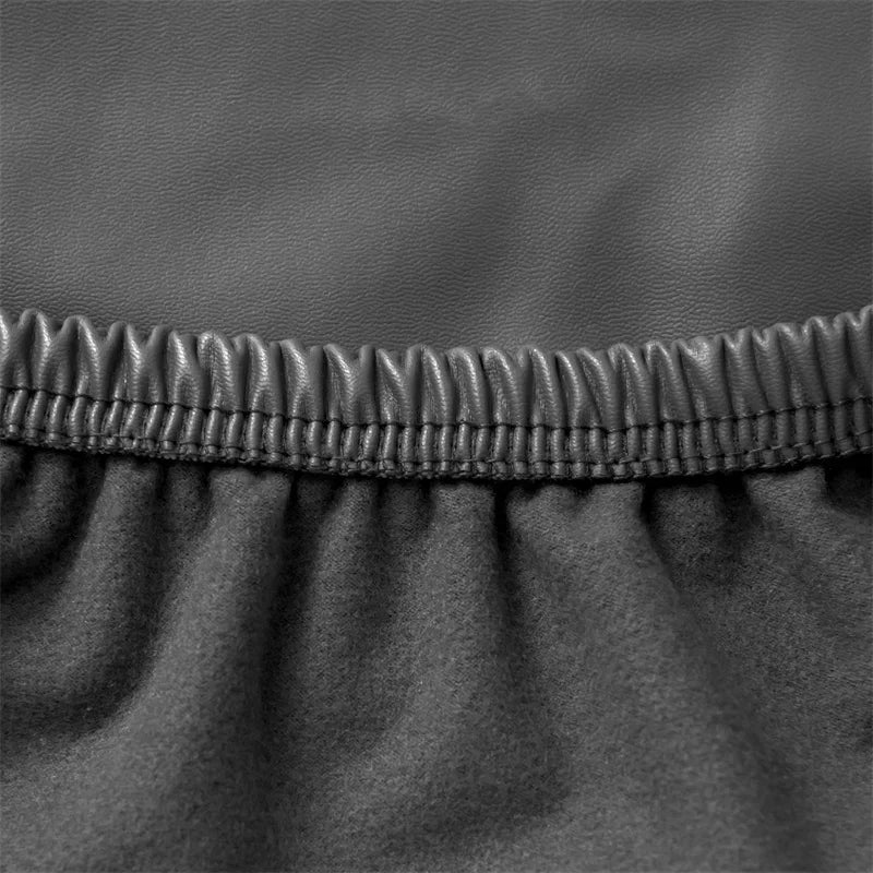 1pc Pu Leather Chair Cover Waterproof Oilproof Dining Chair Case Stretch Solid Color Seat Slipcover for Living Room Kitchen Home NEWFURNITURELOOKS