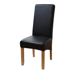 Elastic PU Leather Waterproof Chair Cover Anti-dirty Thickened Hotel Banquet Dining High Back Chair Covers XL Size Seat Cover NEWFURNITURELOOKS