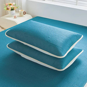 1pc Cool and breathable summer deep blue thin mattress  dormitory apartment special anti slip bottom quilted soft cushion NEWFURNITURELOOKS