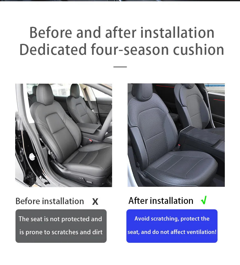 For Tesla Model Y juniper 2025 Leather seat cover seat cushion Breathable comfortable A non stuffy no sweat Car seat cushion NEWFURNITURELOOKS
