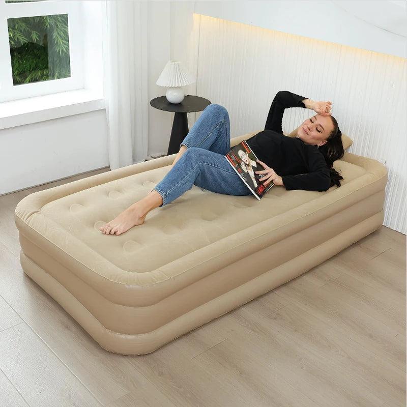 Automatic Air Bed Inflatable Home Inflatable Bed Single Air Mattress Bed Double Lazy Bed Outdoor Portable Air Mattress Bed NEWFURNITURELOOKS