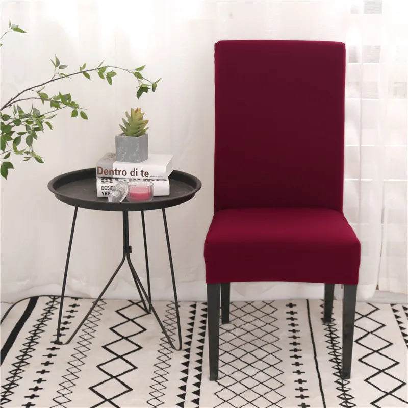 Solid Colors Chair Cover Adjustable dining rooms cover Chair Case Kitchen Seat Banquet  Elastic Flexible Spandex Chair Covers NEWFURNITURELOOKS