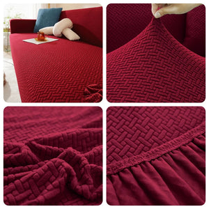 Jacquard Elastic Sofa Cover For Living Room Slipcovers Stretch Polar Fleece Armchair Protector L Shaped Sofa 1/2/3/4 Seater Home NEWFURNITURELOOKS