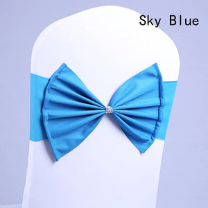50/30/10pc/Lot Bow Chair Sashes Band For Wedding Party Birthday Banquet Spandex Stretch Blend Chair Bow Tie Band Belt Ties Cover NEWFURNITURELOOKS