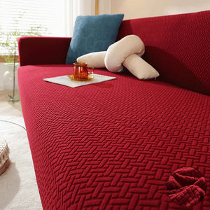 Jacquard Elastic Sofa Cover For Living Room Slipcovers Stretch Polar Fleece Armchair Protector L Shaped Sofa 1/2/3/4 Seater Home NEWFURNITURELOOKS