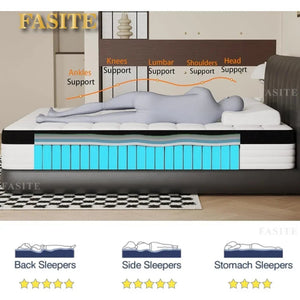 Pressure Relief Matress Medium Firm Mattress With Memory Foam and Pocket Springs Queen Mattress Full Size Bed in NEWFURNITURELOOKS