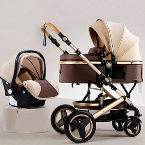 3-in-1high landscape baby stroller that can be seated or reclined,one click folding and folding,two-way shock-absorbing handcart NEWFURNITURELOOKS