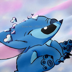 Stitch Bedding Set Queen Quilt Cover Cute Printed Cartoon Adults Polyester Reactive Printing Twill Duvet Cover Bedroom Decor NEWFURNITURELOOKS