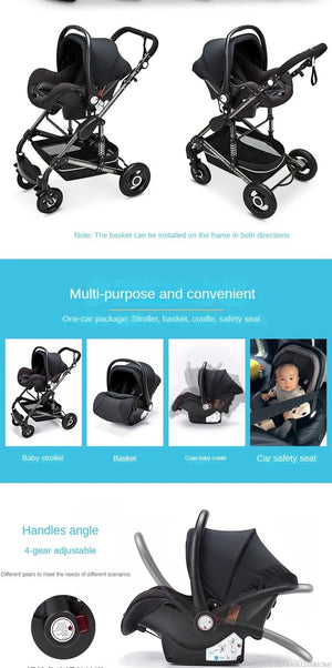 Baby stroller 3 in 1 stroller folding two-sided child four seasons kinderwagen baby carriage  high landscape Newborn Travelling NEWFURNITURELOOKS