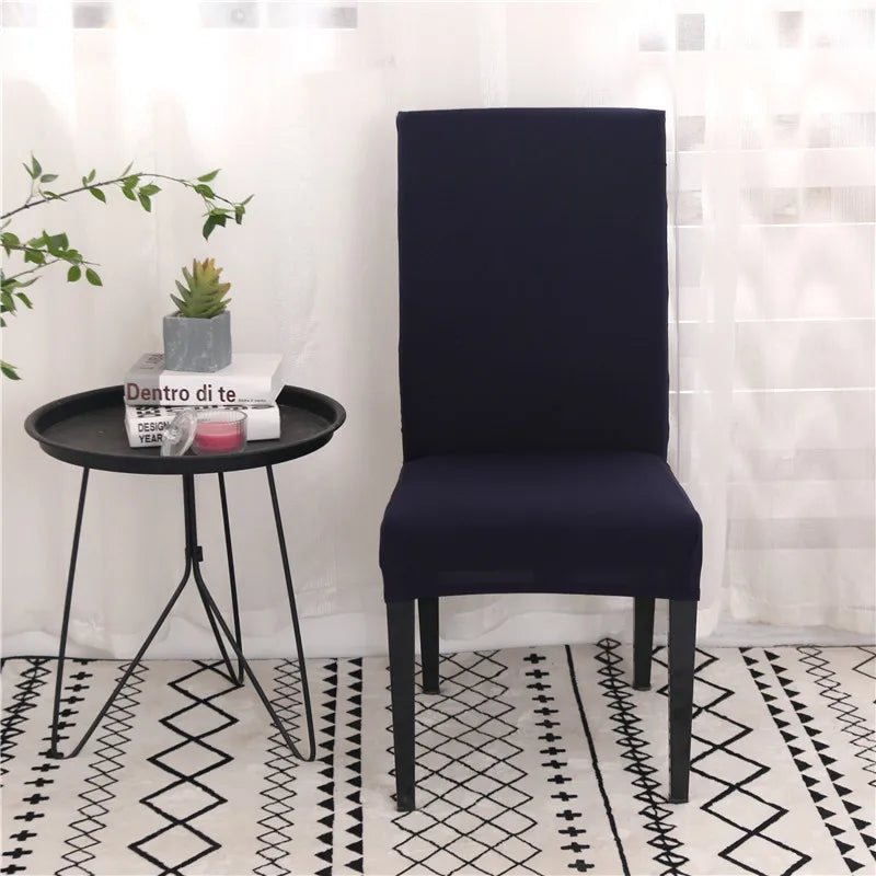 Solid Colors Chair Cover Adjustable dining rooms cover Chair Case Kitchen Seat Banquet  Elastic Flexible Spandex Chair Covers NEWFURNITURELOOKS