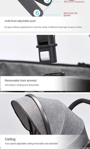 Baby stroller 3 in 1 stroller folding two-sided child four seasons kinderwagen baby carriage  high landscape Newborn Travelling NEWFURNITURELOOKS