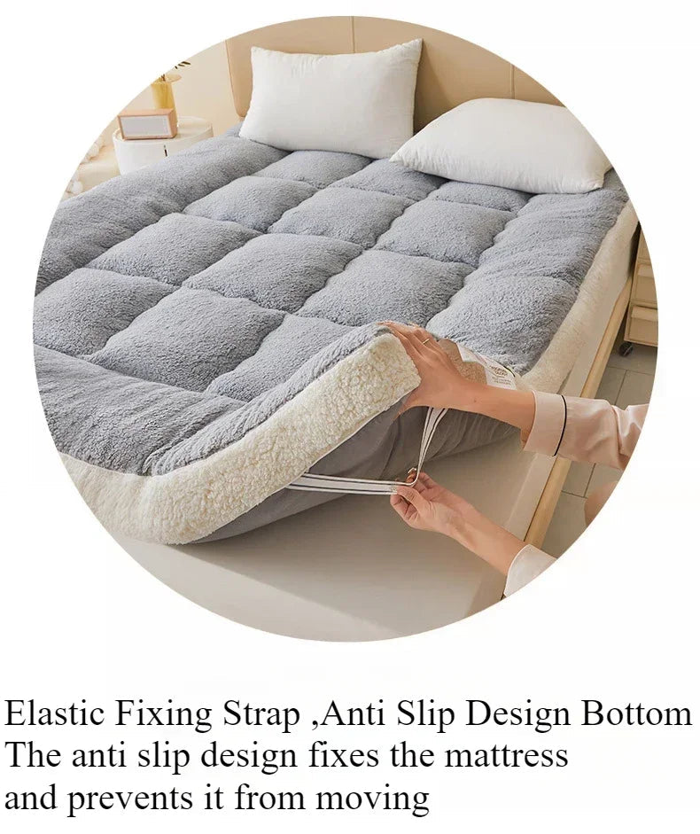 Thicken Winter Warm Lamb Cashmere Mattress High Quality Household Soft Pad Tatami Floor Mat Student Dormitory Single Mattresses NEWFURNITURELOOKS