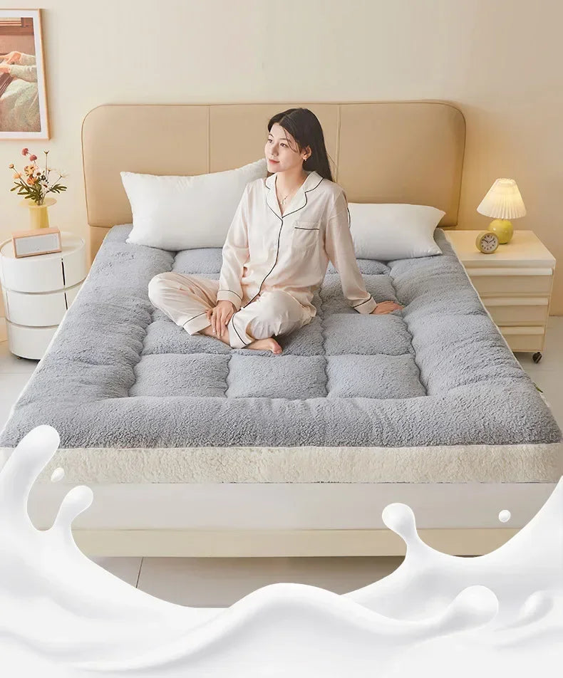 Thicken Winter Warm Lamb Cashmere Mattress High Quality Household Soft Pad Tatami Floor Mat Student Dormitory Single Mattresses NEWFURNITURELOOKS