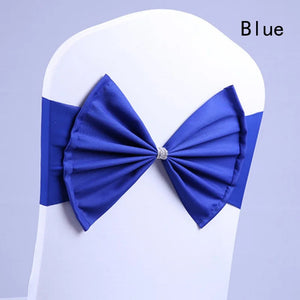 50/30/10pc/Lot Bow Chair Sashes Band For Wedding Party Birthday Banquet Spandex Stretch Blend Chair Bow Tie Band Belt Ties Cover NEWFURNITURELOOKS