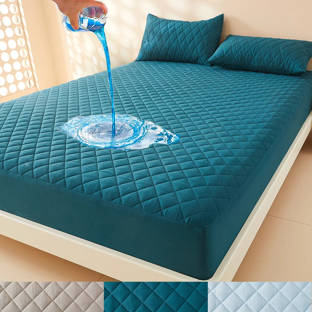 1pc 3D Air Fabric Thick Mattress Cover, 100% Waterproof Mattress Protector, Soft and Breathable Fitted Bed Sheet (No Pillowcase) NEWFURNITURELOOKS