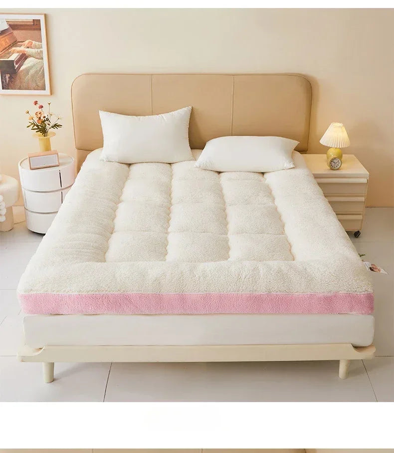 Thicken Winter Warm Lamb Cashmere Mattress High Quality Household Soft Pad Tatami Floor Mat Student Dormitory Single Mattresses NEWFURNITURELOOKS