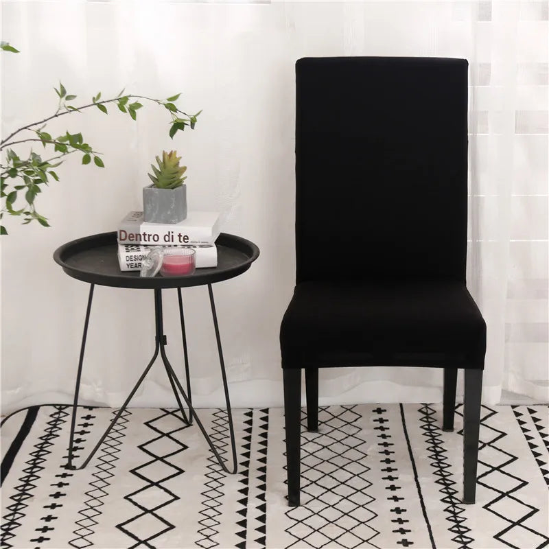 Solid Colors Chair Cover Adjustable dining rooms cover Chair Case Kitchen Seat Banquet  Elastic Flexible Spandex Chair Covers NEWFURNITURELOOKS