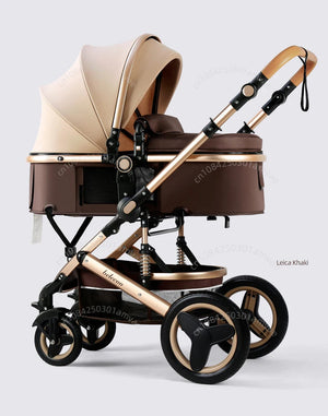 3-in-1high landscape baby stroller that can be seated or reclined,one click folding and folding,two-way shock-absorbing handcart NEWFURNITURELOOKS