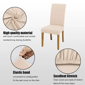 Solid Colors Chair Cover Adjustable dining rooms cover Chair Case Kitchen Seat Banquet  Elastic Flexible Spandex Chair Covers NEWFURNITURELOOKS