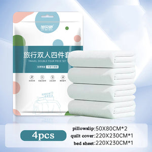Disposable Bed Sheets Set Towel Hotel Quilt Cover Bedding Dirty Proof Pillowcase Dirty Quilt Cover Portable Travel Essential NEWFURNITURELOOKS