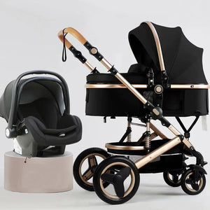 3-in-1high landscape baby stroller that can be seated or reclined,one click folding and folding,two-way shock-absorbing handcart NEWFURNITURELOOKS