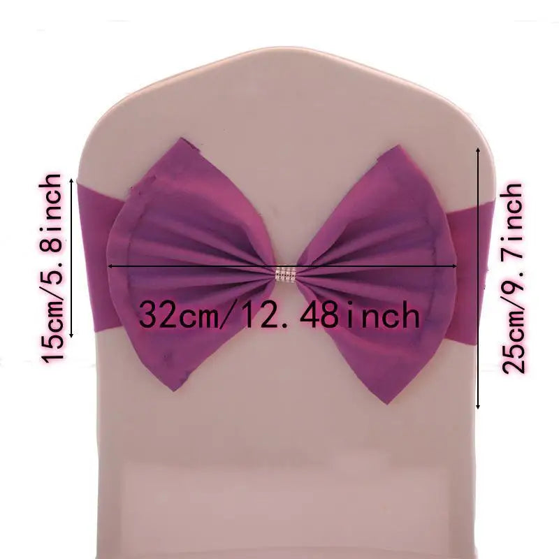 50/30/10pc/Lot Bow Chair Sashes Band For Wedding Party Birthday Banquet Spandex Stretch Blend Chair Bow Tie Band Belt Ties Cover NEWFURNITURELOOKS
