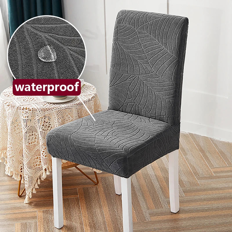 1/2/4/6 PCS Waterproof Jacquard Chair Cover Stretch Dining Chair Slipcover For Kitchen Hotel Wedding Banquet Office Anti Dirty NEWFURNITURELOOKS
