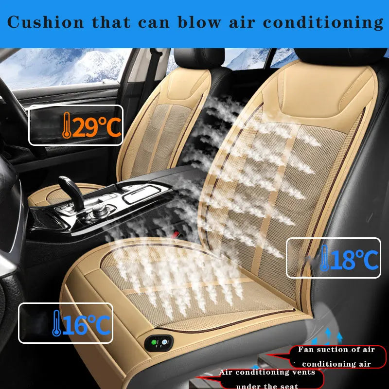 CarAir Conditioner Suction DC12V Summer Cooling Winter Heating Seat Cushion Blowing Ventilation Auto Start Stop Pat Car Interior NEWFURNITURELOOKS