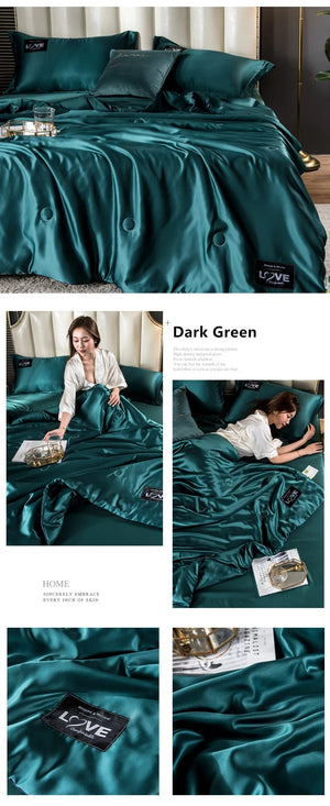 Summer Mulberry Silk Comforter Duvet Insert Luxury Natural Silk Blanket Satin Bedding Quilt Queen Single Double Twin Size Bed NEWFURNITURELOOKS