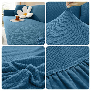 Jacquard Elastic Sofa Cover For Living Room Slipcovers Stretch Polar Fleece Armchair Protector L Shaped Sofa 1/2/3/4 Seater Home NEWFURNITURELOOKS