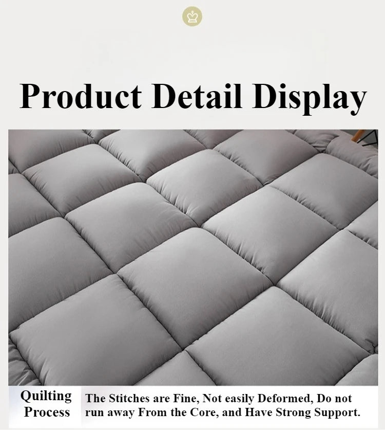 Thicken Fluffy Mattress Toppers Queen  Four Seasons Soft Mattress Pad Fits Twin/Full/Queen/King Home Student Dormitory Bedding NEWFURNITURELOOKS