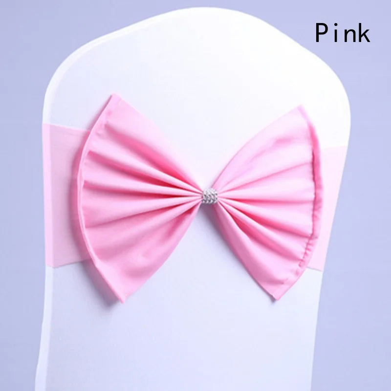 50/30/10pc/Lot Bow Chair Sashes Band For Wedding Party Birthday Banquet Spandex Stretch Blend Chair Bow Tie Band Belt Ties Cover NEWFURNITURELOOKS